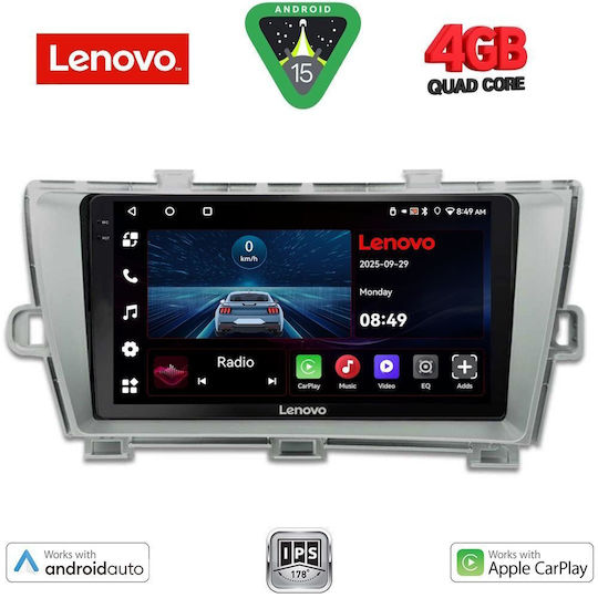Lenovo Ηχοσύστημα Αυτοκινήτου για Toyota Prius 2009-2015 (Bluetooth/USB/WiFi/GPS/Apple-Carplay/Android-Auto) με Οθόνη Αφής 9"