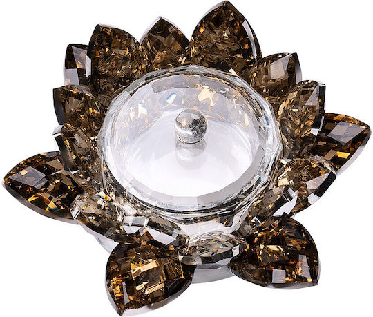 Recipient Manichiură Din Sticlă Floare Aurie Luxorise