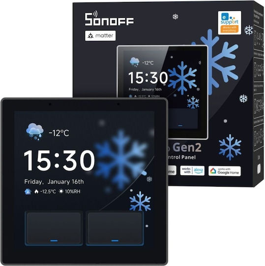 Sonoff Nspanel Pro Вграден Стенен Прекъсвач Wi-Fi с Рамка Черен