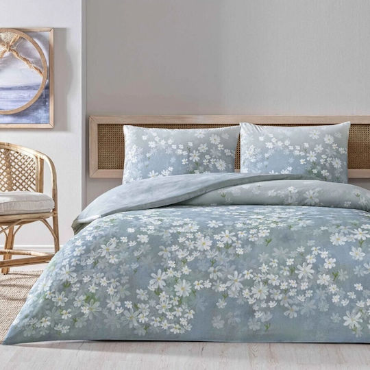 Tac Set Huse Pentru Pilote 200x220cm Dublă Cu 2 Fețe De Pernă & 1 Cearșaf Floral