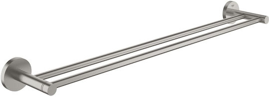 Grohe Ράγα Μπάνιου Διπλή Επιτοίχια με Βίδες Inox Γκρι