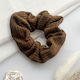 Elastic Pentru Păr Scrunchy Clasic Vintage Maro Catifea În Relief