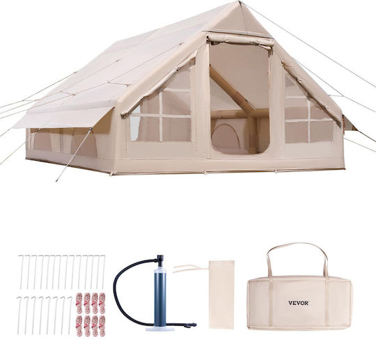 Cort De Camping Gonflabil 4 Anotimpuri Pentru 8 Persoane 400x300x200cm
