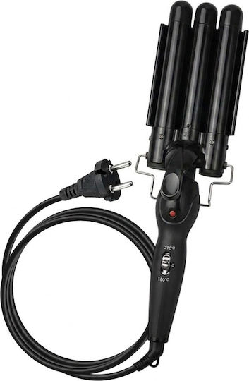 Avizar Dreifach Barrel Keramik Lockenstab 70w Schwarz Schnelle Ptc-Heizung Schwarz