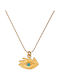 Excite-Fashion Gold Plated Eye Necklace Turquoise