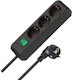 Brennenstuhl Power Strip 3 Sockets with Switch and 5m Cable