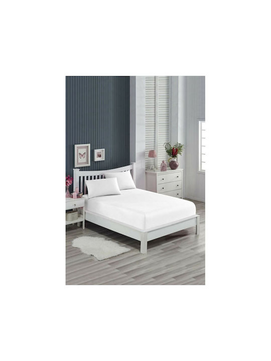 SteweHome Σετ Σεντόνια King Size με Λάστιχο 180x200εκ. Λευκό (4τμχ)