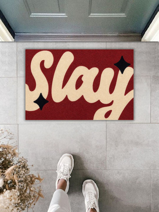 SteweHome Non-Slip Burgundy Doormat 70x45cm