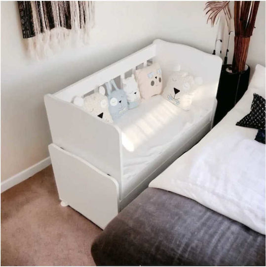 SteweHome Babybett Weiß mit Matratze 100x112cm