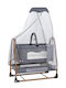 SteweHome Cradle with Mattress and Wheels Gray