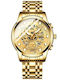 Men's Chronograph Battery Watch with Gold Metal Bracelet