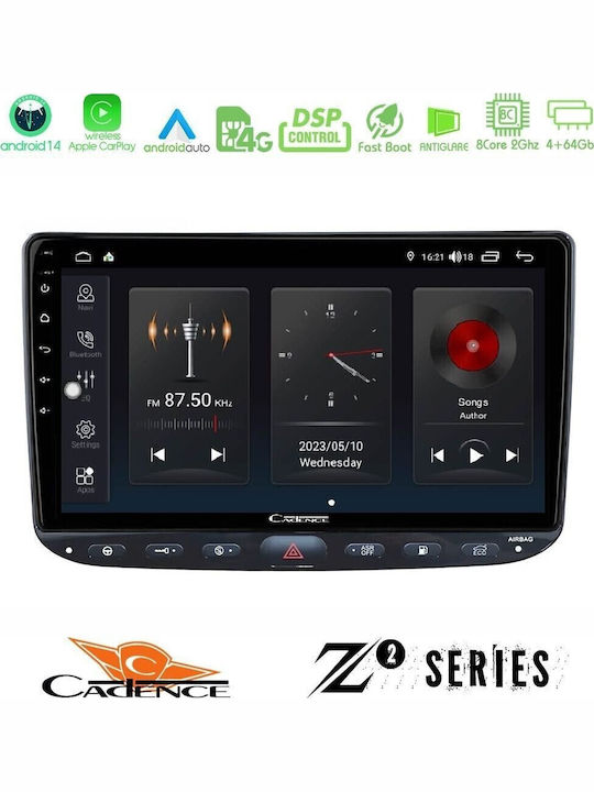 Cadence Z2 Series 8core Android14 4+64gb Fiat Punto Evo Navigation Multimedia Tablet 9" Carplay + & Android Auto