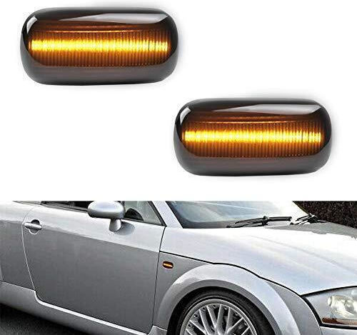 Carro 30758 Side Fender Led Flash Tinted Audi A3 8L 96-03 A4 B5 96-01 A6 C5 97-04 TT 8N 99-06 A2 01-05 2 Pieces