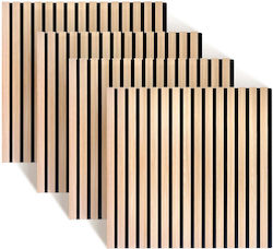 Panouri Acustice Set 4 60x60cm Maro Deschis 60x1.8x60 Cm