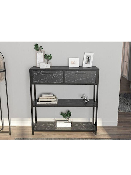 Kailua 2765 Konsolentisch aus Holz & Marmor Schwarz M90xB31xH92cm