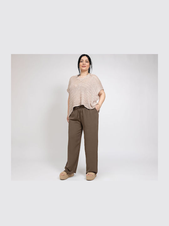 Fashioncore Pantaloni Dama Din Țesătură Cu Cauc...
