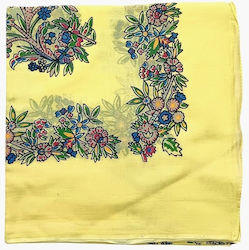 Traditional Cotton Headscarf Salamina Design Yellow