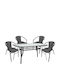 Outdoor Dining Set Sun 5pcs Black/Gray