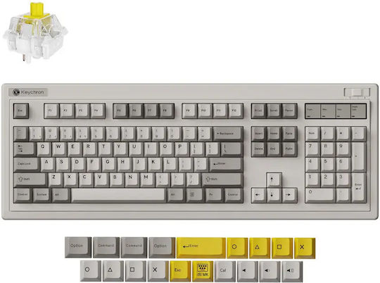 Keychron R6 QMK R6-M4 Kabelloses Gaming-Technik Tastatur mit Keychron Super-Banane Schalter Englisch (US) Grau