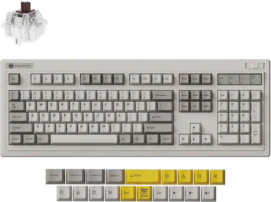 Keychron R6 QMK R6-M3 Kabelloses Gaming-Technik Tastatur mit Keychron Super Brown Schaltern Englisch (US) Graue