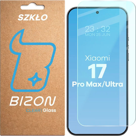 Bizon Glass Clear Tempered Glass Screen Protector Compatible Xiaomi 17 Ultra 17 Pro Max Transparent