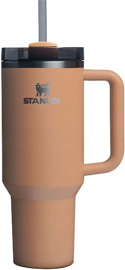 Stanley Flowstate Handled Tumbler Thermos BPA Free 1.18lt Camel with Straw and Handle