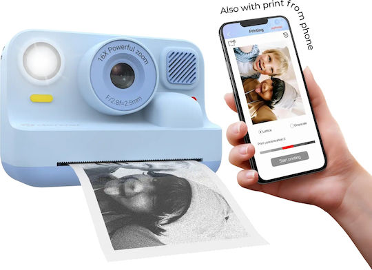Denver KPC-1374 Kids Compact Camera Full HD (1080p) With Thermal Printing 10x Optical Zoom Blue