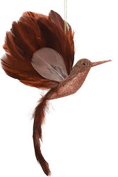 Katoikonhome Decorative Bird Clip 20 Cm Brown Glitter