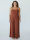 Damentliche Leinen-Overall-Formulare Beige