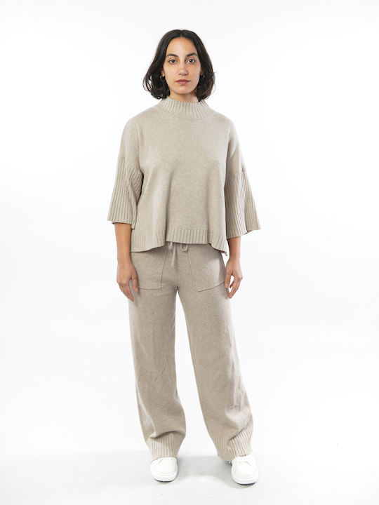 Set Bej Dama cu Pantaloni