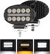 Universal Powerful Led Diode Halogen Lamp Headlight White Light Drl Yellow Light 2000lm Truck Tractor Roll Bar