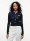 Damen Gestrickte Strickjacke in Blau