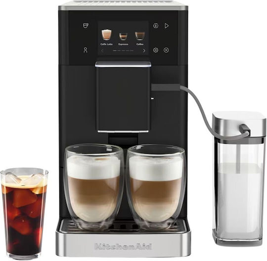Kitchenaid KF4 Αυτόματη Μηχανή Espresso Πίεσης 15bar για Cappuccino με Μύλο Άλεσης Matte Black 5KES8454BBM