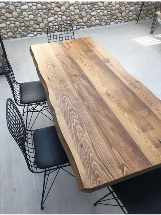 SteweHome Esszimmer- und Küchentisch aus Massivholz und Metall Braune 140x75cm