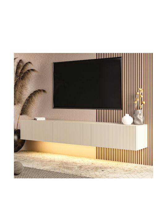 TV-Ständer mit LED-Beleuchtung Weiß M180xT31xH28cm