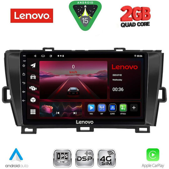 Lenovo Sistem Audio Auto Pentru Toyota Prius 2009-2015 Bluetooth USB Wi-Fi GPS Apple CarPlay Android Auto Cu Ecran Tactil 9" Lenovo LVF 5726BL_CPA