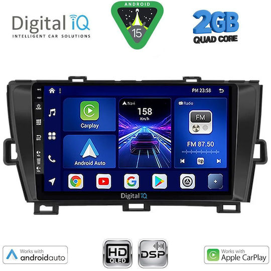Digital IQ Auto-Audiosystem für Toyota Prius 2009-2015 (Bluetooth/USB/Eingebautes Wi-Fi /GPS/Apple CarPlay/Android Auto) mit Touchscreen 9"