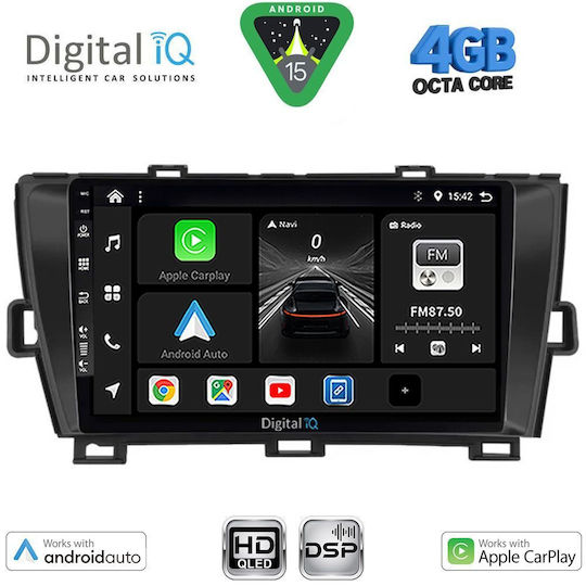Digital IQ Ηχοσύστημα Αυτοκινήτου για Toyota Prius 2009-2015 (Bluetooth/USB/WiFi/GPS/Apple-Carplay/Android-Auto) με Οθόνη Αφής 9"