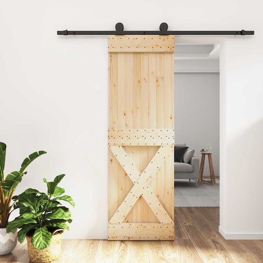vidaxl Schiebetür Natürliches Schwarz 70 x 210 cm