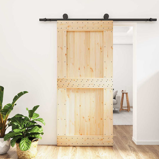 vidaxl Schiebetür Natürliches Schwarz 95 x 210 cm