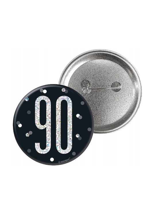 Pinuri Metalice Insigna 90 De Ani Negru Lucios Holo