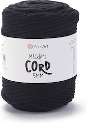Yarnart Macrame Cord 5mm 750 Black
