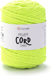 Yarnart Макраме Въже 5мм 801 Жълт Неон