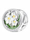 Pandora Charm Blume aus Silber mit Zirkon