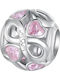 Pandora Charm Inimă din Argint cu Zircon Roz