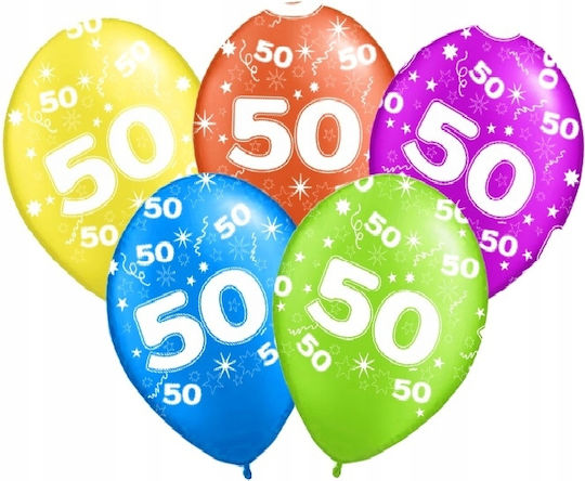 Set 5 Baloane Numere Latex Bej 40 cm