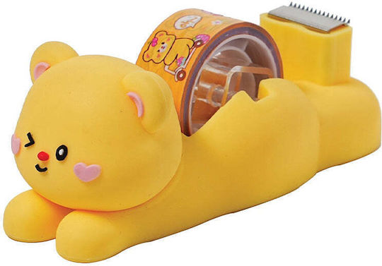 Gim Adhesive Tape Base Happy Life Yellow Bear 1.8cm X 10m