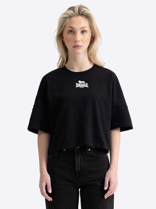 Γυναικείο Oversized Crop T-shirt Ριγέ Black/white