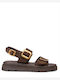 Women's Flat Sandals Brown 556 Brown Kast