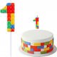 Piker Candle Cake Number 1 Colorful Blocks Birt...